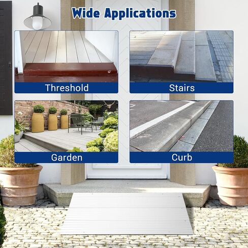 منحدرات عتبة للمداخل، منحدر ألومنيوم مرتفع 3 بوصات، منحدر باب أمامي بسعة 700 رطل لأجهزة التنقل بالكراسي المتحركة، والدراجات، وعربات الأطفال in Kuwait