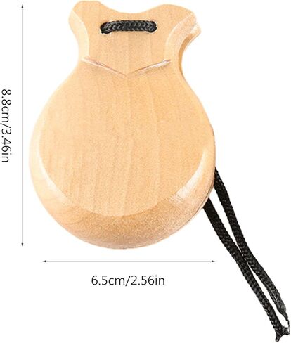 2 قطعة صنجات الفلامنكو التقليدية صنجات إسبانية مع سلسلة خشبية أداة موسيقية قرع يدوية للمبتدئين، 8.8*6.5 سم in Kuwait