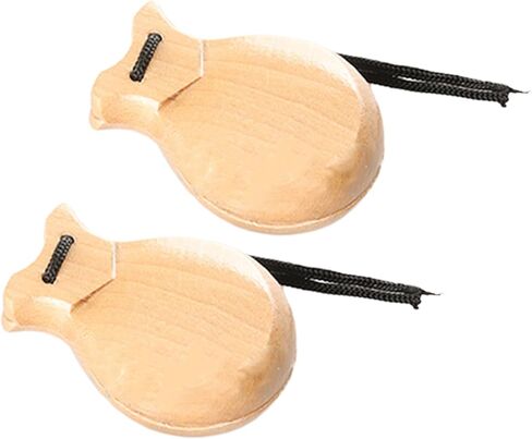 2 قطعة صنجات الفلامنكو التقليدية صنجات إسبانية مع سلسلة خشبية أداة موسيقية قرع يدوية للمبتدئين، 8.8*6.5 سم in Kuwait