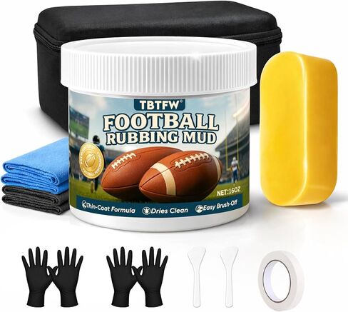 TBTFW 16oz Football Mud, Professional Football Conditioning Kit, Football Prep Kit, Includes Cloth and Storage Box, The Baseball & Football Mud Kit Used by The Pros in Saudi Arabia