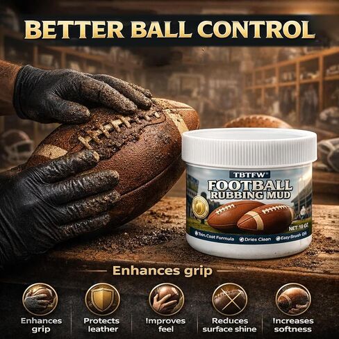 TBTFW 16oz Football Mud, Professional Football Conditioning Kit, Football Prep Kit, Includes Cloth and Storage Box, The Baseball & Football Mud Kit Used by The Pros in Saudi Arabia