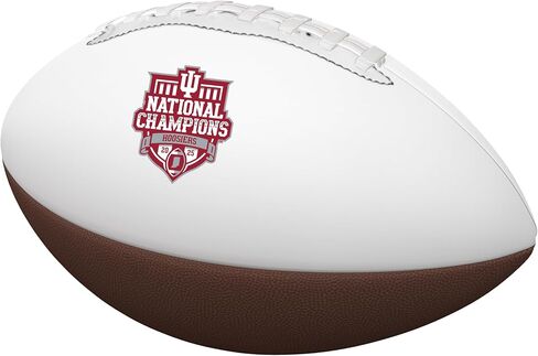 شعار العلامات التجارية NCAA Indiana Hoosiers National Champions الحجم الرسمي لكرة القدم التوقيعية - شعار أبطال كرة القدم الجامعية، عرض رائع يمكن تجميعه للمعجبين والخريجين in Saudi Arabia