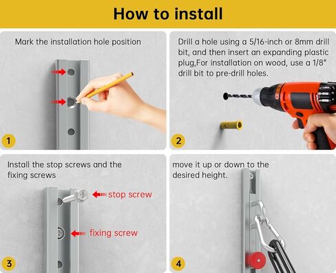 مرساة جدارية لفرقة المقاومة، مثبتات للتمرين على الحائط لتمارين الصالة الرياضية المنزلية، أشرطة وزن الجسم، تدريب التعليق، التمرين، التمدد، اليوغا in Kuwait