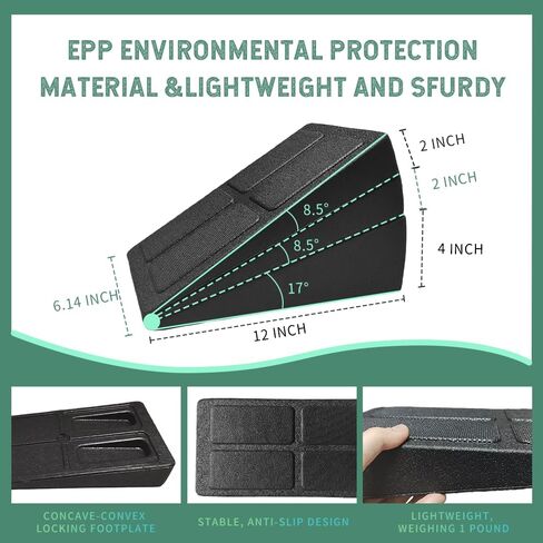 Squat Wedge Block Set of 3 - High-Density EPP Slant Board with 8.5° & 17° Stackable Angles - Deep-Groove Anti-Slip Surface for Calf Stretching, Physical Therapy & Ankle Mobility in Kuwait