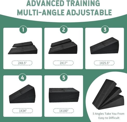 Squat Wedge Block Set of 3 - High-Density EPP Slant Board with 8.5° & 17° Stackable Angles - Deep-Groove Anti-Slip Surface for Calf Stretching, Physical Therapy & Ankle Mobility in Kuwait