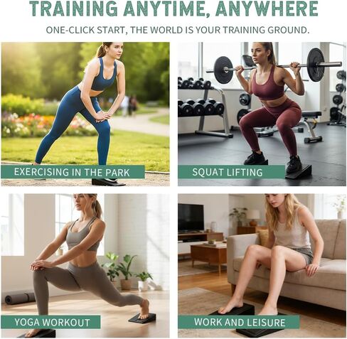 Squat Wedge Block Set of 3 - High-Density EPP Slant Board with 8.5° & 17° Stackable Angles - Deep-Groove Anti-Slip Surface for Calf Stretching, Physical Therapy & Ankle Mobility in Kuwait