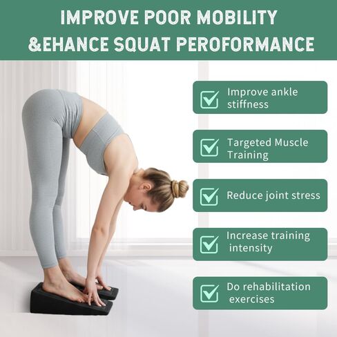 Squat Wedge Block Set of 3 - High-Density EPP Slant Board with 8.5° & 17° Stackable Angles - Deep-Groove Anti-Slip Surface for Calf Stretching, Physical Therapy & Ankle Mobility in Kuwait