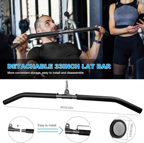 Wall Mounted Pulley System, Low Cable Machine Pulley System for LAT Pulldown, Biceps Curl Home Gym Equipment with Fitness Pull Down Bar, Tricep Rope in Saudi Arabia