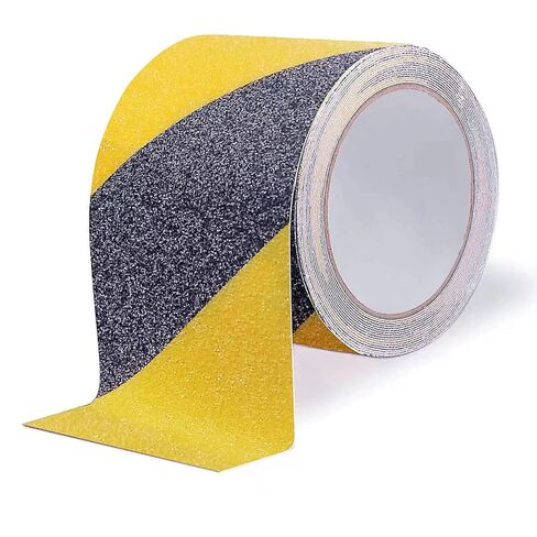 شريط Qingluan المضاد للانزلاق، شريط آمن غير قابل للانزلاق في الهواء الطلق مقاوم للماء، شريط لاصق عالي للسلالم، خطوات المداس، المنحدر، لوح التزلج، تحذير لمنع الانزلاق (أصفر/أسود، 2 بوصة × 33 قدم) in Kuwait