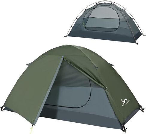 MC TOMOUNT Backpacking Tent 1-2 Person Waterproof Lightweight Tent Ultralight Nylon Tent for Outdoor Camping Hiking (2 Person) in Kuwait