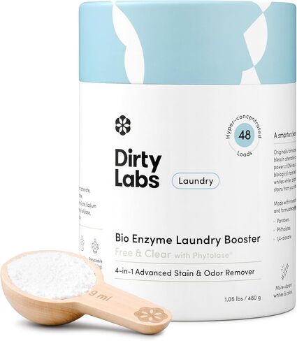 Dirty Labs | Scent Free | Bio Enzyme Laundry Booster | 48 Loads (1 lb) | Hyper Concentrated | High Efficiency & Standard Machine Washer | Nontoxic, Biodegradable | Stain & Odor Removal Enzyme Booster in Kuwait