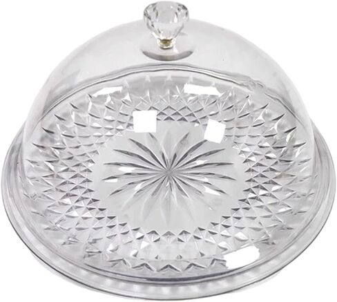 Fenteer Cake Plate Supermarket Tasting Tray Convenient Clear with Lid Serving Platter for Pastry Dining Room Parties Festival Wedding, Without Stand in Saudi Arabia