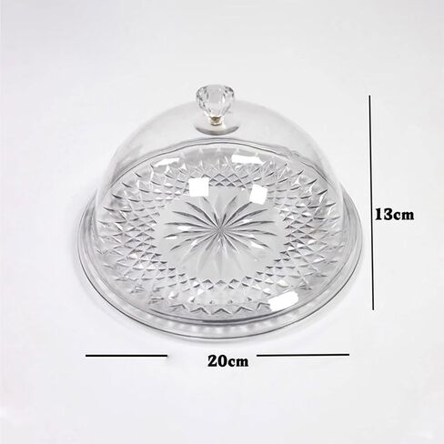 Fenteer Cake Plate Supermarket Tasting Tray Convenient Clear with Lid Serving Platter for Pastry Dining Room Parties Festival Wedding, Without Stand in Saudi Arabia