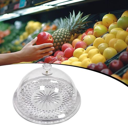 Fenteer Cake Plate Supermarket Tasting Tray Convenient Clear with Lid Serving Platter for Pastry Dining Room Parties Festival Wedding, Without Stand in Saudi Arabia