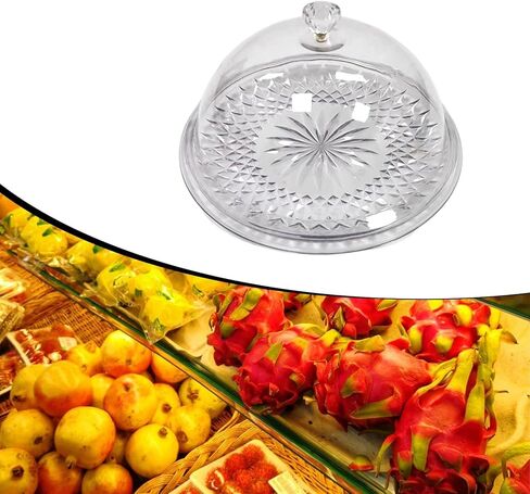 Fenteer Cake Plate Supermarket Tasting Tray Convenient Clear with Lid Serving Platter for Pastry Dining Room Parties Festival Wedding, Without Stand in Saudi Arabia