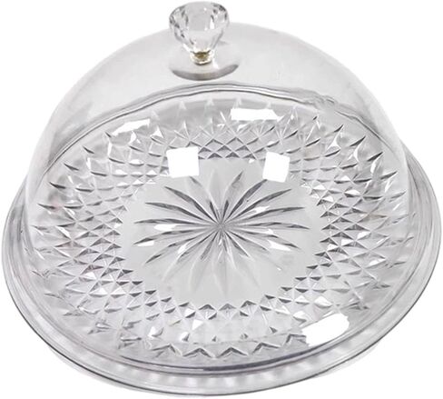 Fenteer Cake Plate Supermarket Tasting Tray Convenient Clear with Lid Serving Platter for Pastry Dining Room Parties Festival Wedding, Without Stand in Saudi Arabia