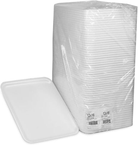 صينية سوبر ماركت Pactiv Evergreen، رقم 1216، 16.25 × 12.63 × 0.63، أبيض، فوم، 100/كرتون in Kuwait