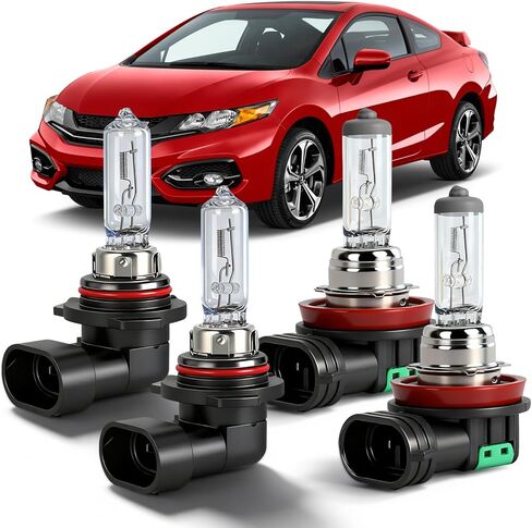 OQSNCV Fit for Honda Civic (2014-2015 Coupe), (2016-2022) Halogen Headlight Bulbs, 9005 High Beam + H11 Low Beam light Headlamp Replacement Bulbs Kit, Pack of 4 in Saudi Arabia