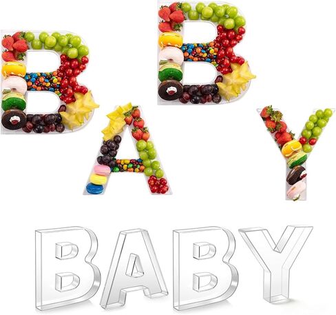 صواني تشاركوتيري من الأكريليك الشفاف مقاس 10 بوصات (4 قطع) - صناديق عرض طعام قابلة لإعادة الاستخدام وقابلة للتعبئة لاستحمام الأطفال وكشف الجنس وطاولات الحلوى in Kuwait