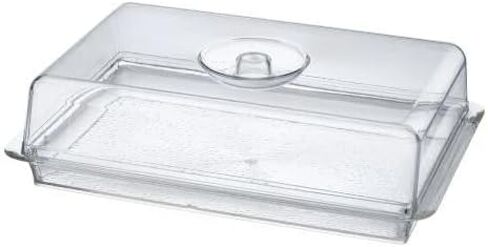 12.7 x 8.75 x 3.4 Inch Clear Rectangle Acrylic Tray with Dome Lid – Reusable Serving Tray with Cover for Display, Catering, Parties, Weddings, Events, Pastries, Appetizers, and Desserts (2) in Saudi Arabia