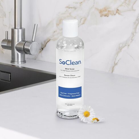 SoClean Mild Soap for CPAP Masks & Accessories | Fragrance-Free | Dye-Free | Compatible with all Washable CPAP Accessories | 8 Ounce Bottle with Easy-Dispensing Disc Cap in Kuwait
