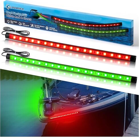 أضواء الملاحة بالقارب LED، أضواء القارب الحمراء والخضراء LED مقاومة للماء، ضوء القوس للملاحة البحرية للصيد الليلي وركوب القوارب والملاحة والإضاءة، يناسب قوارب بونتون وباس وجون واليخوت in Kuwait
