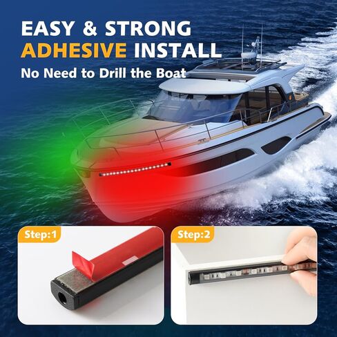 أضواء الملاحة بالقارب LED، أضواء القارب الحمراء والخضراء LED مقاومة للماء، ضوء القوس للملاحة البحرية للصيد الليلي وركوب القوارب والملاحة والإضاءة، يناسب قوارب بونتون وباس وجون واليخوت in Kuwait