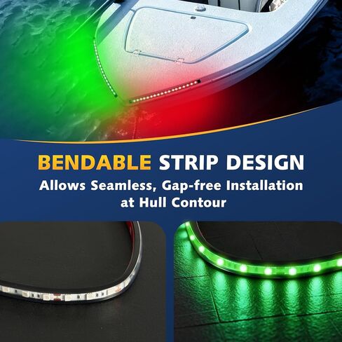 أضواء الملاحة بالقارب LED، أضواء القارب الحمراء والخضراء LED مقاومة للماء، ضوء القوس للملاحة البحرية للصيد الليلي وركوب القوارب والملاحة والإضاءة، يناسب قوارب بونتون وباس وجون واليخوت in Kuwait