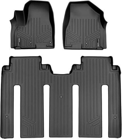 Smartliner Custom Fit Floor Mats 2 صف بطانة صف متوافقة مع 2015-2021 Kia Sedona in Kuwait