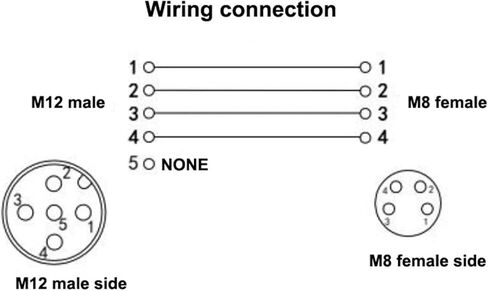 M12 to M8 5-PIN Female Connector Changed to 4-PIN Male Connector, M12 M8 Sensor Converter in Saudi Arabia