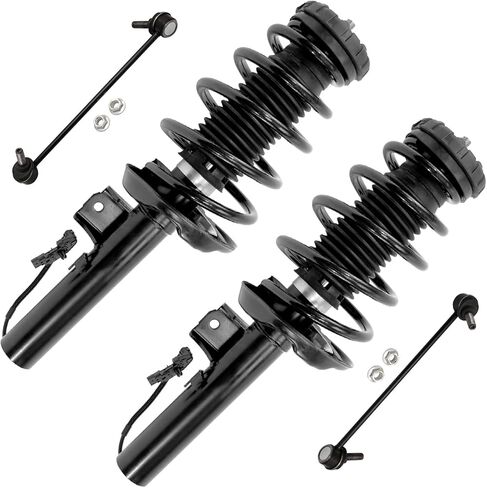 Detroit Axle - 4pc Front Struts Kit for Toyota Sequoia 2001-2007, 2 Struts w/Coil Spring Assembly 2 Sway Bar Links 2002 2003 2004 2005 2006 Replacement Suspension Quick Install Ready Struts Shocks in Saudi Arabia