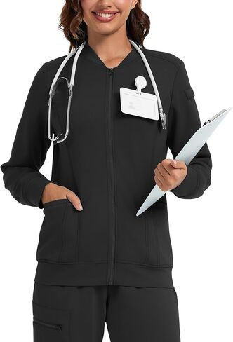 سترات فرك لومون للنساء المعاطف الممرضة الطبية مع جيوب in Saudi Arabia