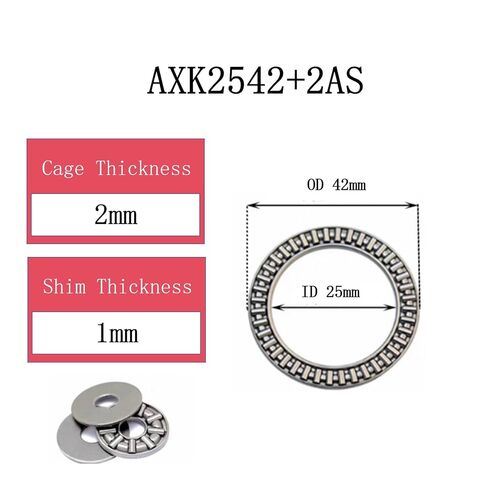 2 PCS AXK2542 High Precision Thrust Needle Roller Bearings with Washers - Bearing Steel Material in Saudi Arabia