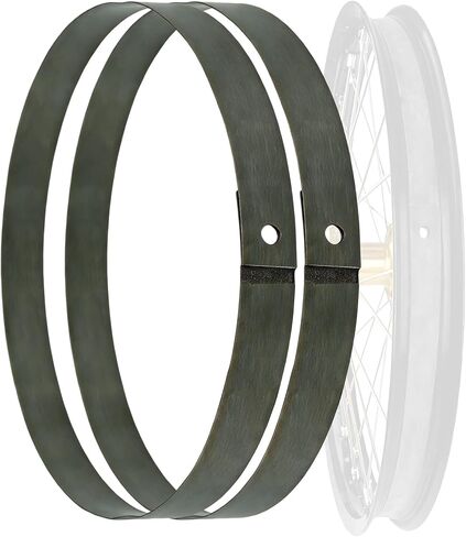 Motorcycle Rim Strips, Heavy-Duty Rubber Rim Tape with Pre-Drilled Valve Stem Hole Spoke Nipple Puncture Protection for Off-Road Dirt Bikes & Street Motorcycles in Kuwait