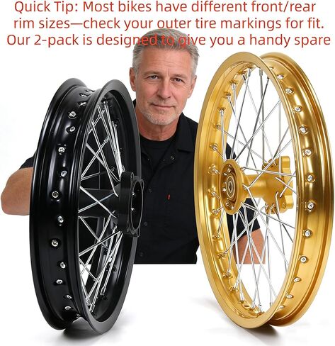 Motorcycle Rim Strips, Heavy-Duty Rubber Rim Tape with Pre-Drilled Valve Stem Hole Spoke Nipple Puncture Protection for Off-Road Dirt Bikes & Street Motorcycles in Kuwait