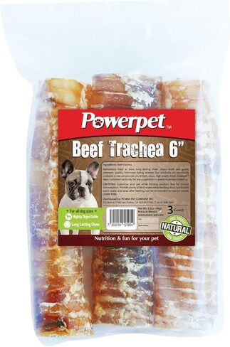 Powerpet Beef Trachea Dog Cog - 100 ٪ جميعها طبيعية وقابلة للهضم للغاية - معالجة منخفضة الدهون ، غنية بالبروتين - مثالية لجميع أحجام السلالات - صحية ولذيذة وطويلة الأمد - للأسنان وصحة اللثة - 12 in Kuwait
