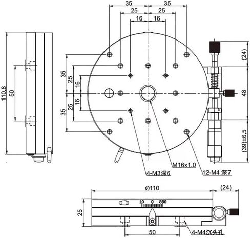 iDili Precision Manual Rotary Stage SEMR110-AR 110mm Diameter Fine Adjustment Rotation Platform in Saudi Arabia