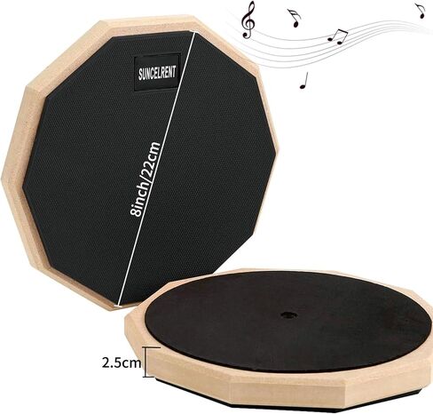 8 Inch Silent Drum Pad, Dumb Drum Beginner Rubber Practice Pad, with 5A Drum Sticks and Practice Pad Bag (8"-Black) in Saudi Arabia