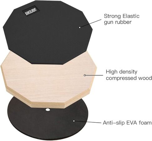 8 Inch Silent Drum Pad, Dumb Drum Beginner Rubber Practice Pad, with 5A Drum Sticks and Practice Pad Bag (8"-Black) in Saudi Arabia