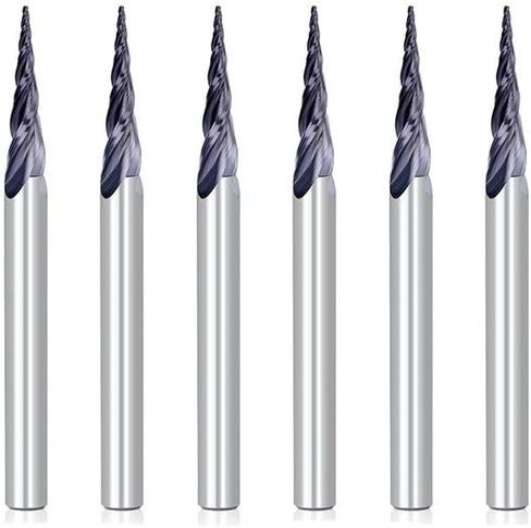 Carbide Ball Nose End Mills R0.4 3 Flute Tapered Mill 1/4" Shank Milling Tool CNC Wood Cutter in Saudi Arabia