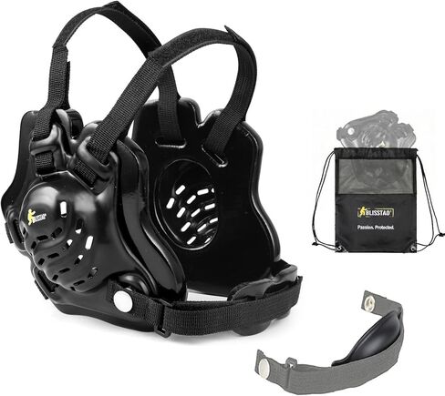 Wrestling Headgear BJJ Ear Guard for Youth & Adult – 2-in-1 Interchangeable Chin Cup & Pad - Includes Ventilated Mesh Gear Bag in Saudi Arabia