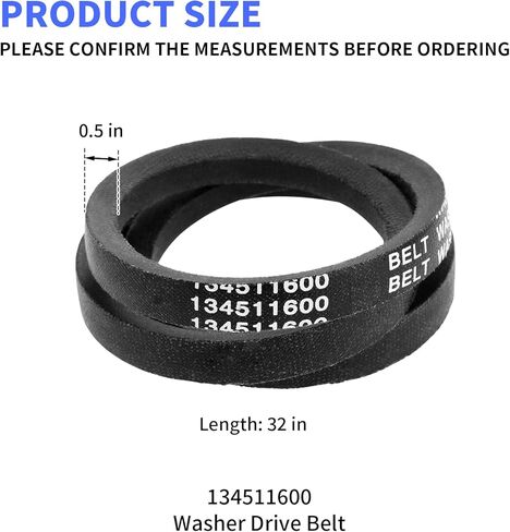 134511600 Washer Drive Belt Compatible with Frigidaire Whirlpool Amana Washers Replaces 156860 131234000 131686100 13416110 AP3867042 PS1146950 in Kuwait