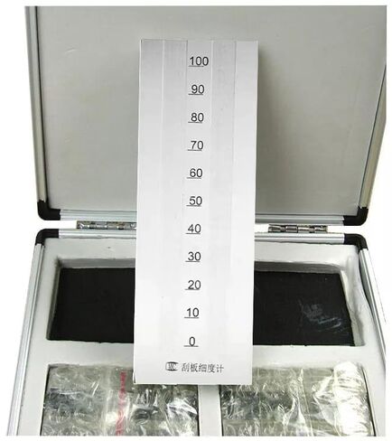 Scraper Fineness Meter Double Channel Fineness Gauge with 2 Scrapers Scale Range 0-100μm Recommended Range 31-70μm Indexing Value 5μm Inclination of Groove 1:1000 in Kuwait