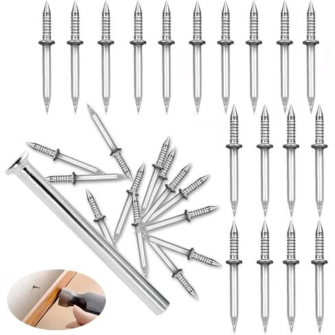 SOPAMI 200 قطعة من المسامير ذات الرأس المزدوج بدون خياطة مع قطعتين من أدوات الأكمام، أظافر مزدوجة الجوانب لا تترك علامات، ومسامير أمان غير مرئية للألواح الخشبية. in Kuwait