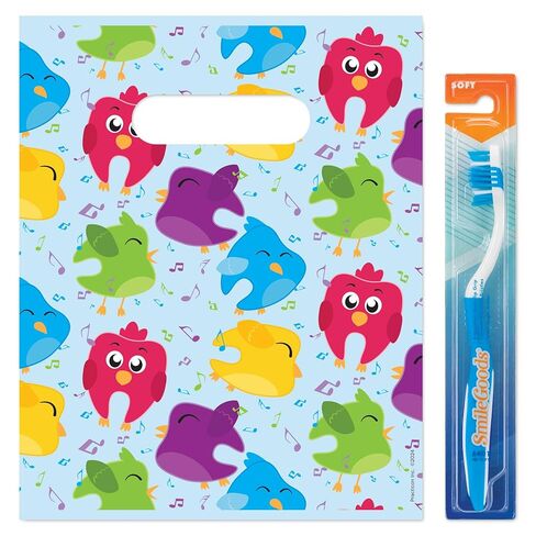 Practicon Tweety Molars 8" x 10" Dental Giveaway Bag, Dental Hygiene Patient Care Goodie Bag, Dentist Office Plastic Gift Bags, 100 Pack in Kuwait
