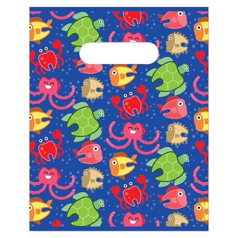 حقيبة هدايا الأسنان من Practicon Molar Ocean Friends مقاس 8 × 10 بوصة، حقيبة هدايا للعناية بصحة الأسنان للمرضى، أكياس هدايا بلاستيكية لمكتب طبيب الأسنان، 100 عبوة in Saudi Arabia