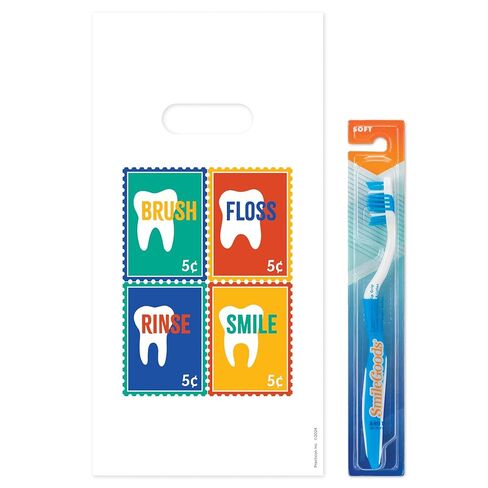 حقيبة هدايا الأسنان من Practicon Molar مقاس 6 × 12 بوصة، حقيبة هدايا للعناية بصحة الأسنان للمرضى، أكياس هدايا بلاستيكية لمكتب طبيب الأسنان، 100 عبوة in Saudi Arabia