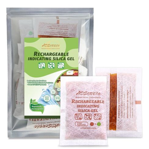 Adsortco 50 جرام (8 عبوات) مجفف قابل لإعادة الشحن، يشير إلى عبوات جل السيليكا، ماصات الرطوبة للتخزين، مزيلات الرطوبة الآمنة للبندقية in Kuwait