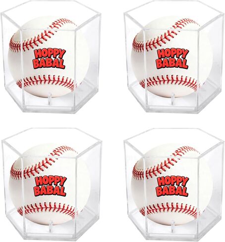 قطعتان من حافظة عرض البيسبول، حامل بيسبول أكريليك شفاف مع حامل مدمج، صندوق عرض أكريليك قابل للتكديس لكرات البيسبول ذات الحجم الرسمي، صناديق أكريليك للعرض (مسدس) in Kuwait