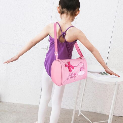 Drfeify Girls ballet bag, kids dance sports backpack with large capacity and adjustable strap, for ballet dance clothing A4 book phone (Pink) in Saudi Arabia